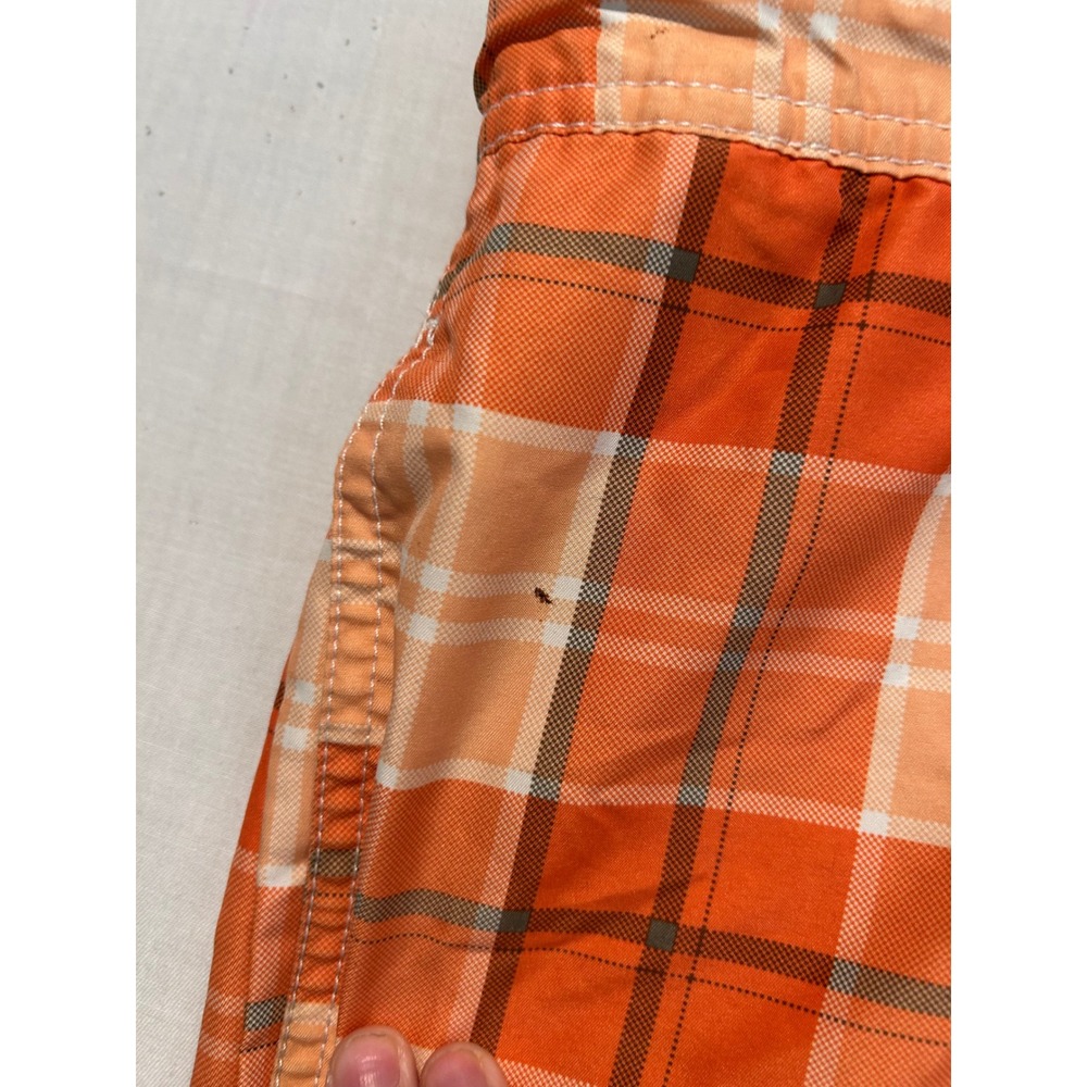 John Bartlett Consensus Mens Orange Plaid Swim Trunks Cargo Pocket Large 2365 - Picture 11 of 11